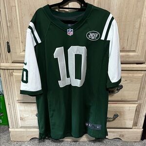 Nike New York Jets Holmes #10 Green and White Football Jersey